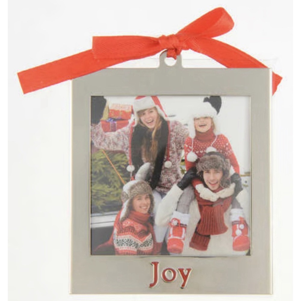 Lenox Silver Color Joy Christmas Tree Ornament Picture Frame